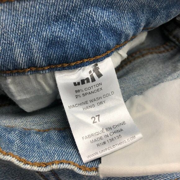 UNIF High Waisted Light Blue Jeans - Size 27 - Picture 8 of 8
